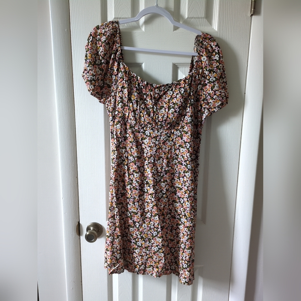 Lily Rose Floral Puff Sleeve Dress XXL Nwt Linen